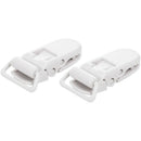 50 pcs Pacifier clip suspender strap white plastic clip J2B6