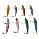 Lot 10pcs Kinds of Fishing Lures Crankbaits Hooks Minnow Baits Tackle