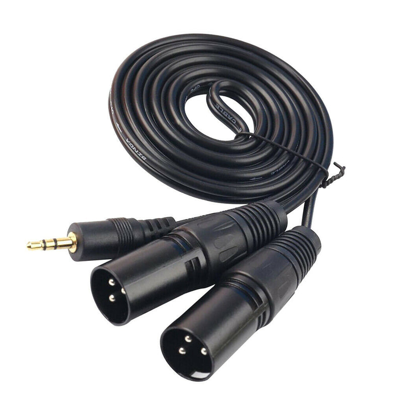 1.5M Adapter Cable Dual XLR Male To 3.5mm Jack For Digital Audio Player