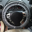 20Pcs Universal Clear White Plastic Disposable Steering Wheel Cover For Ca&