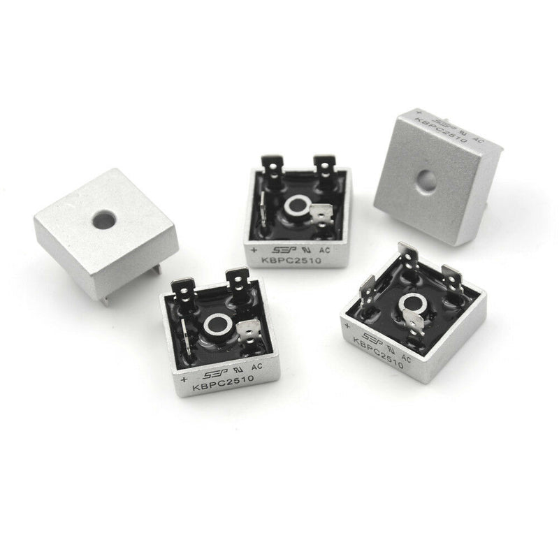 5PCS 25A 1000V Metal Case Bridge Rectifier KBPC2510 Gw