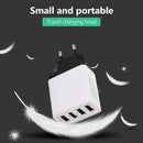 4 USB Travel Charger Phone Fast Charging Charger EU Plug Adapter (Black) A