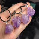 Necklace Natural Amethyst Crystal Stone Pendant Healing Mineral Jewelry Gift