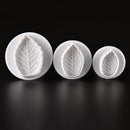 3pc Cutter Cake Mold Fondant Cookie Rose Leaf Plunger Sugarcraft Decorating 3C