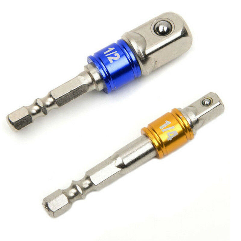 1/2",3/8",1/4" Socket Adapter Set Hex Shank to Impact Driver/Drill Hot 3pcs