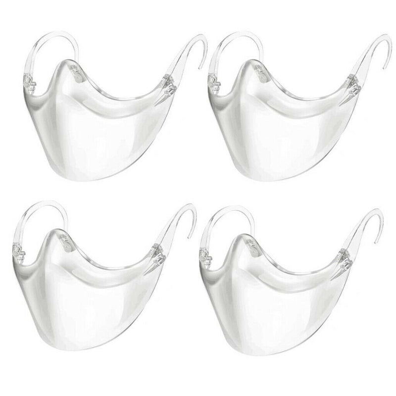 4 PCS Foldable Clear Face Shield Reusable Washable Safety Mouth Cover Visor