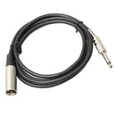 2 Pack XLR 3-Pin Male to 1/4" 6.35mm Mono Mic Microphone TRS Cable Plug 6ft