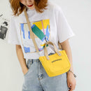 Letter Print Shoulder Satchel Handbags Canvas Women Crossbody Bags (Yellow) A