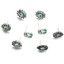 4Pairs Water Drop Crystal Zirconia Stud Earrings Women Boho Jewelry Earring JR