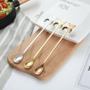 7Pcs Cute Bear Spoon Long Handle Spoons Flatware Coffee Drinking Tools Kitc K4B8