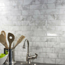 White Grey Marbles Mosaic Brick Peel and Stick Wall Tile Self-adhesive Sticke3C