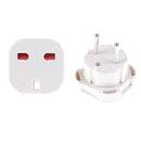 2pcs UK To EU Euro Europe European Travel Adaptor Plug 2 in 1 Adapter White 3C
