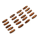 50 Pieces Olive Shape Wooden Toggles Buttons 2 Holes Sewing Buttons for Clo Z5J3