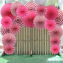 Party Hanging Paper Fans Set, Round Pattern Paper Garlands Decoration for B
