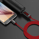 LED Display Voltage / Current 3A Mobile Phone Micro USB Data Charging Cable Red