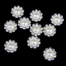 Crystal Bead Button flat back Decoration DIY 14.5mm 10 Pcs White L5J2