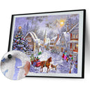 40x30cm Oil Painting By Numbers Christmas Snow Street DIY Drawing No Frame A