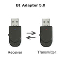 2 in 1 Bluetooth 5.0 Receiver Transmitter AUX 3.5mm Stereo Audio Adapter Dongle