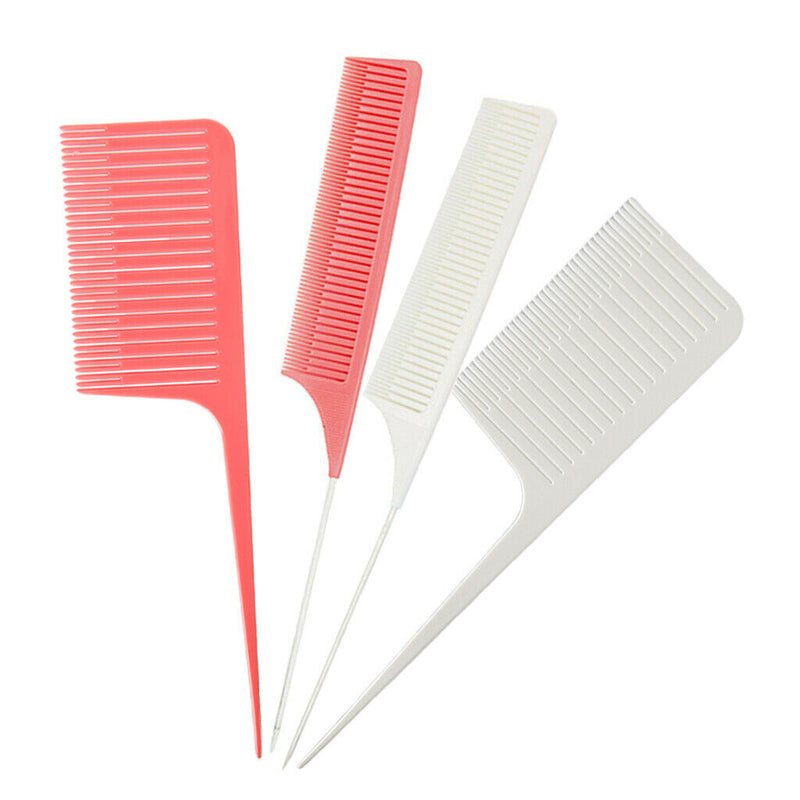 4Pcs Barber ABS Weaving Highlighting Foiling Hair Comb Styling Salon Tool