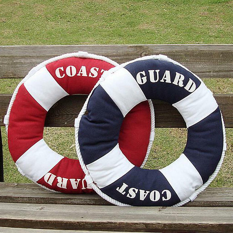 40cm Excellent Texture Cotton Life Buoy Coast Guard Soft Pillow Cushion Red