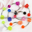 10Pcs Dice Navel Rings Barbell Belly Button Piercing Body Jewelry Multicolor