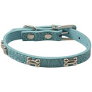 Pet Collar,Small Dog Collars Bling With Bone Necklace Puppy Cat (XS, blue 1