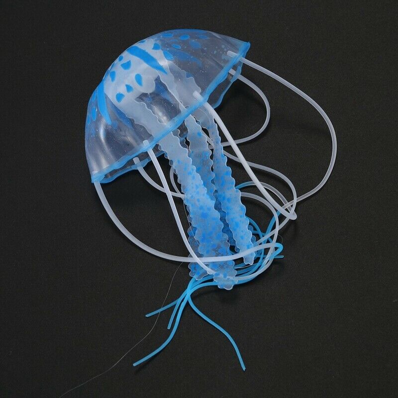 Luminous Artificial Jellyfish for Aquarium Fish Tank Ornament blue M3W8