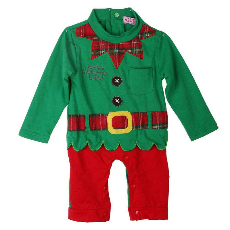 Baby Boys Girls Lovely Christmas Outfits Long Sleeve Romper Hat Clothes