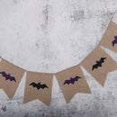 Halloween Bat Burlap Bunting Hessian Jute Fabric Banners Flags Bar Pennant