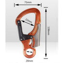 Outdoor Rock Climbing Auto Locking Carabiner Clip 25KN Double Action Buckle with
