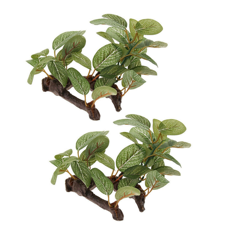 Reptile DecorationOrnament, Aquarium Decor Fish Tank Artificial Grass Plants for