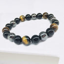 10mmWomen Men Tiger Eye Hematite Black Obsidian Natural Gifts Bracelet Ston N0F5