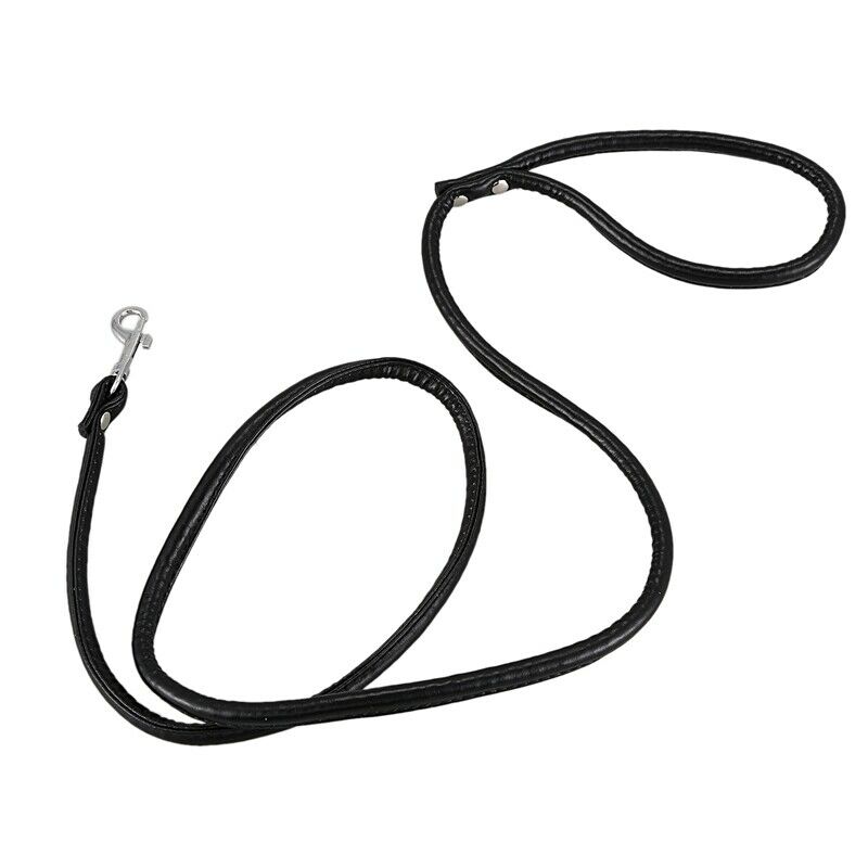 hook buckle PU Leather Pet Leash 120cm Black J4D3