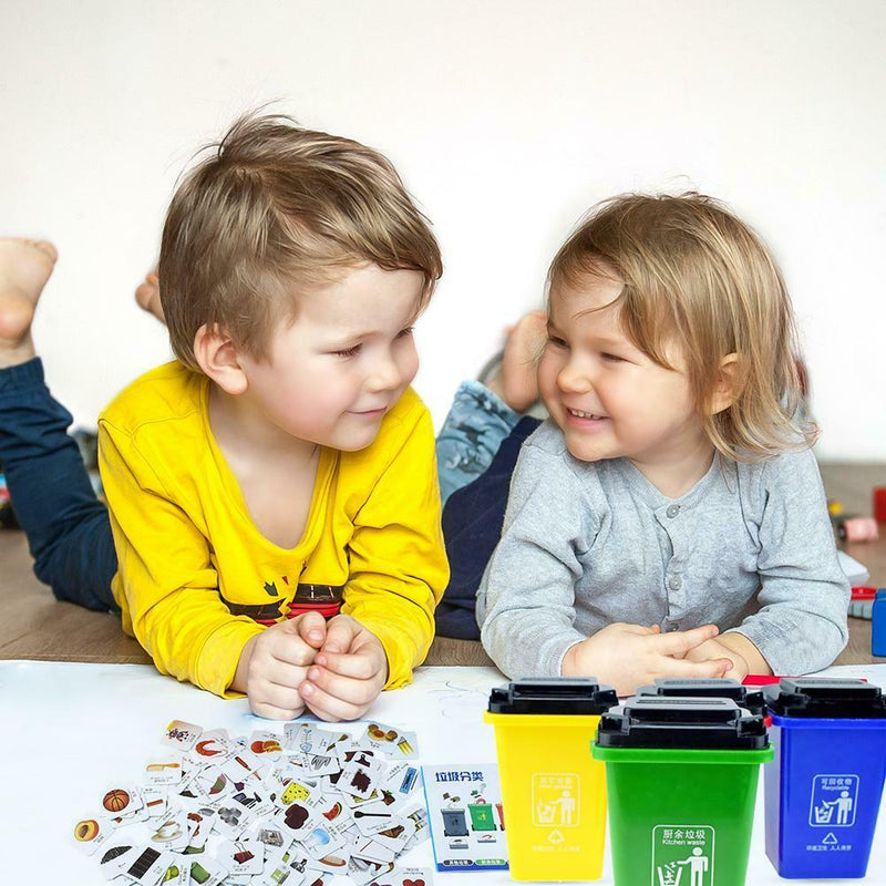Kids Mini Trash Cans Storage Garbage Sorting Game Prop Puzzle Educational Toys