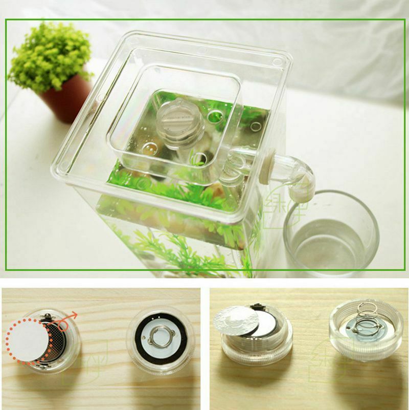 LED Mini Fish Tank Aquarium Self Cleaning Fish Tank Bowl Convenient Desk Aq