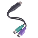 1Pc USB to PS/2 PS2 Cable Adapter USB Male to PS/2 Female Converter Cable C Ew