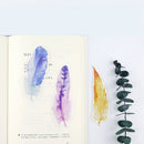 30 pcs/pack colorful paper feather bookmark stationerygift 3CAU