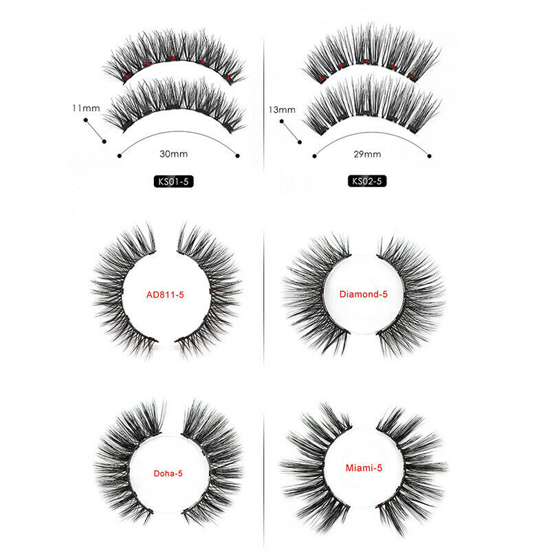 1Set Magnetic False Eyelashes Waterproof Smudge Proof Handmade Easy To Wear J4O2