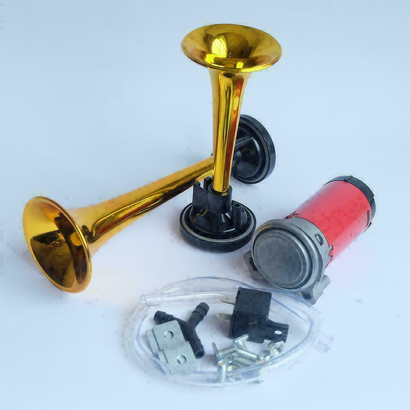 12V 178dB Super Loud Air Horn Dual Trumpet Compressor Train For Car Truck A Y3B7