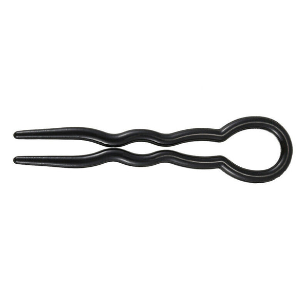 1 Set (3 pieces) Magic Plastic U Shaped Hair Needle Hair Braid, Black