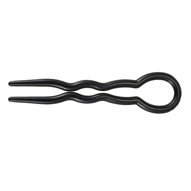 1 Set (3 pieces) Magic Plastic U Shaped Hair Needle Hair Braid, Black