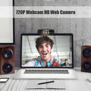 720P HD Webcam with Built-in Microphone 1280 x 720p USB Driver Free PC Camera