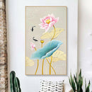 5D DIY Full Round Drill Diamond Painting Fish Lotus Cross Stitch Embroidery