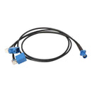 Fakra C Male Blue to 2x SMB Female RA Y Type Pigtail Combined Cable RG174 20"
