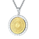 Stainless Steel Feng Shui Necklace With Chain Tai Chi Yin Yang Split Pendant