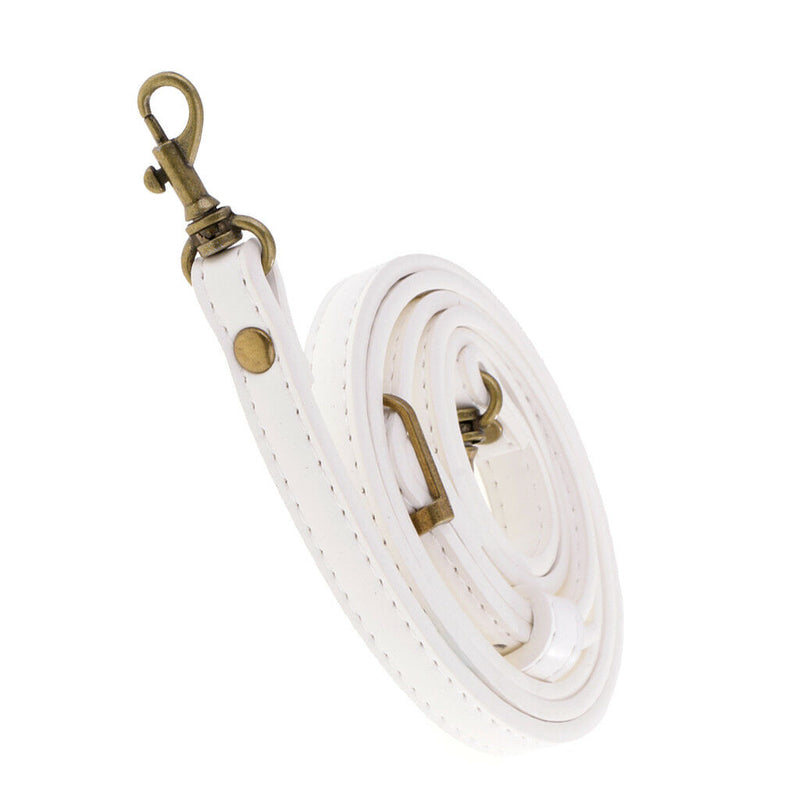 Adjustable PU Leather Handbag Shoulder Bag Strap Replacement White 12mm Wide
