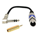 Premium 6.35mm TRS Male to XLR Audio Female Cable + 3.5mm Male to 6.35mm Female