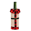 Christmas SANTA SUIT WINE BOTTLE COVER Holiday Decorations Gift Bag Wrap