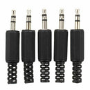 5 Pcs Black Plastic Housing 3.5mm Audio Jack Plug Headphone Connector I6Q5