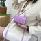 Women Mini Alligator PU Shoulder Bag Acrylic Chain Crossbody Totes (Purple)